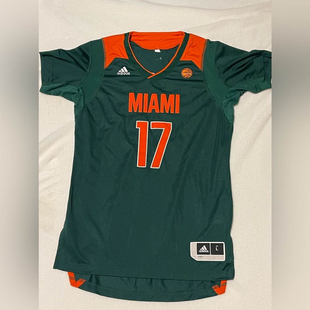 Adidas Miami Hurricanes NCAA Basketballl Jersey #17 SAMPLE RARE PROMO Size Large